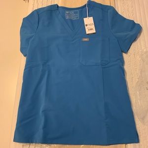 FIGS Catarina One Pocket Scrub Top - Capri Blue